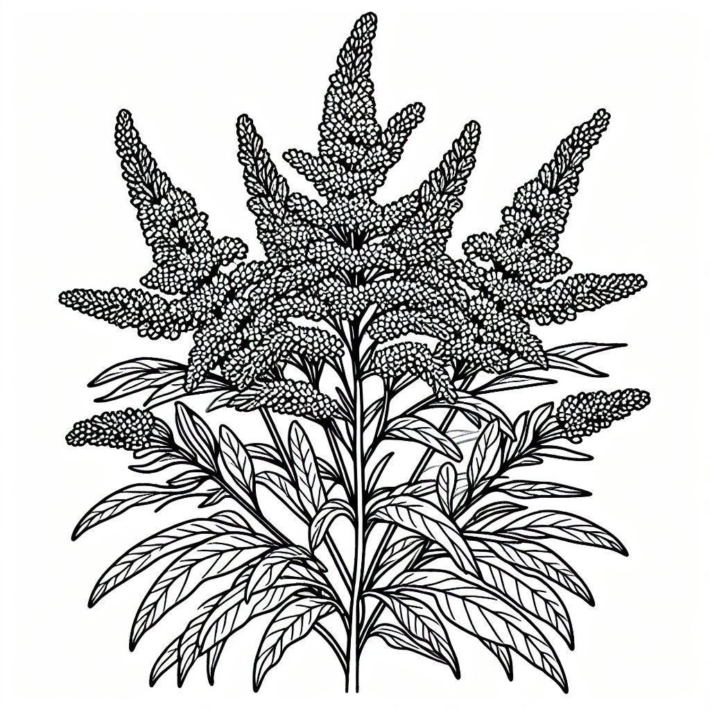 A black and white drawing of a plant 3