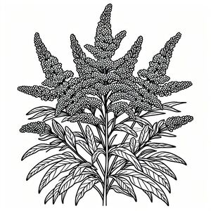 A black and white drawing of a plant 3