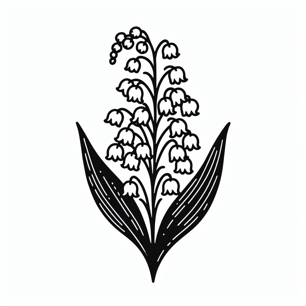 A black and white drawing of a flower