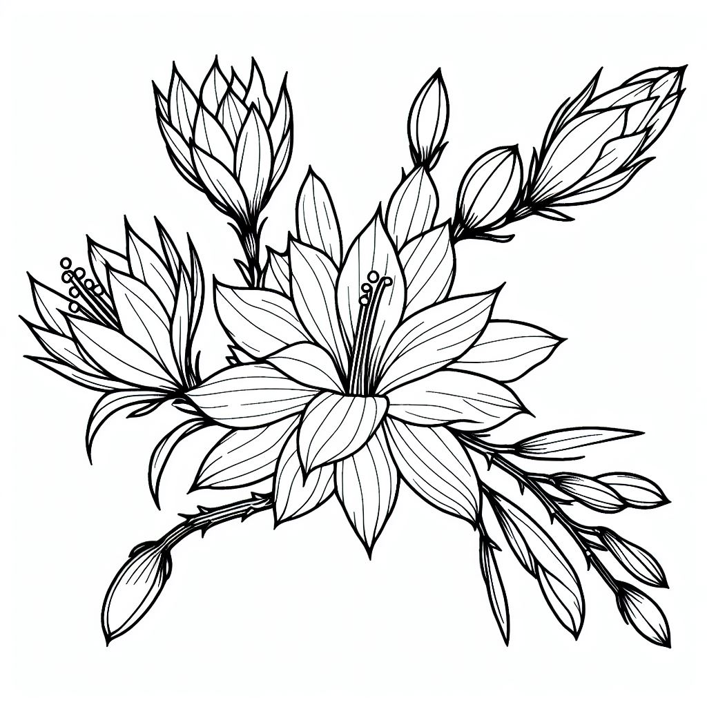 A black and white drawing of a flower 3