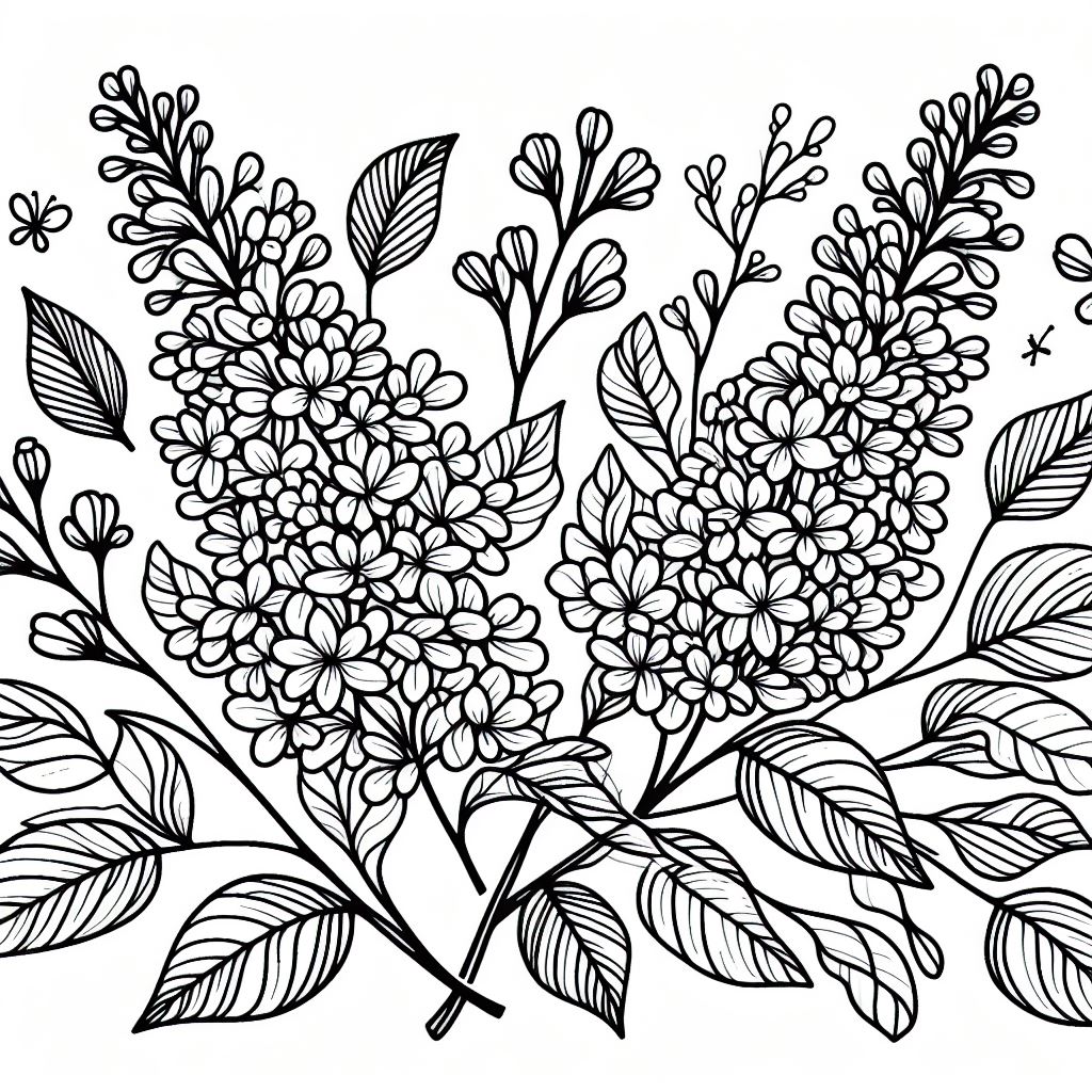 A black and white drawing of a bunch of flowers 2