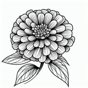 A black and white drawing of a flower 2