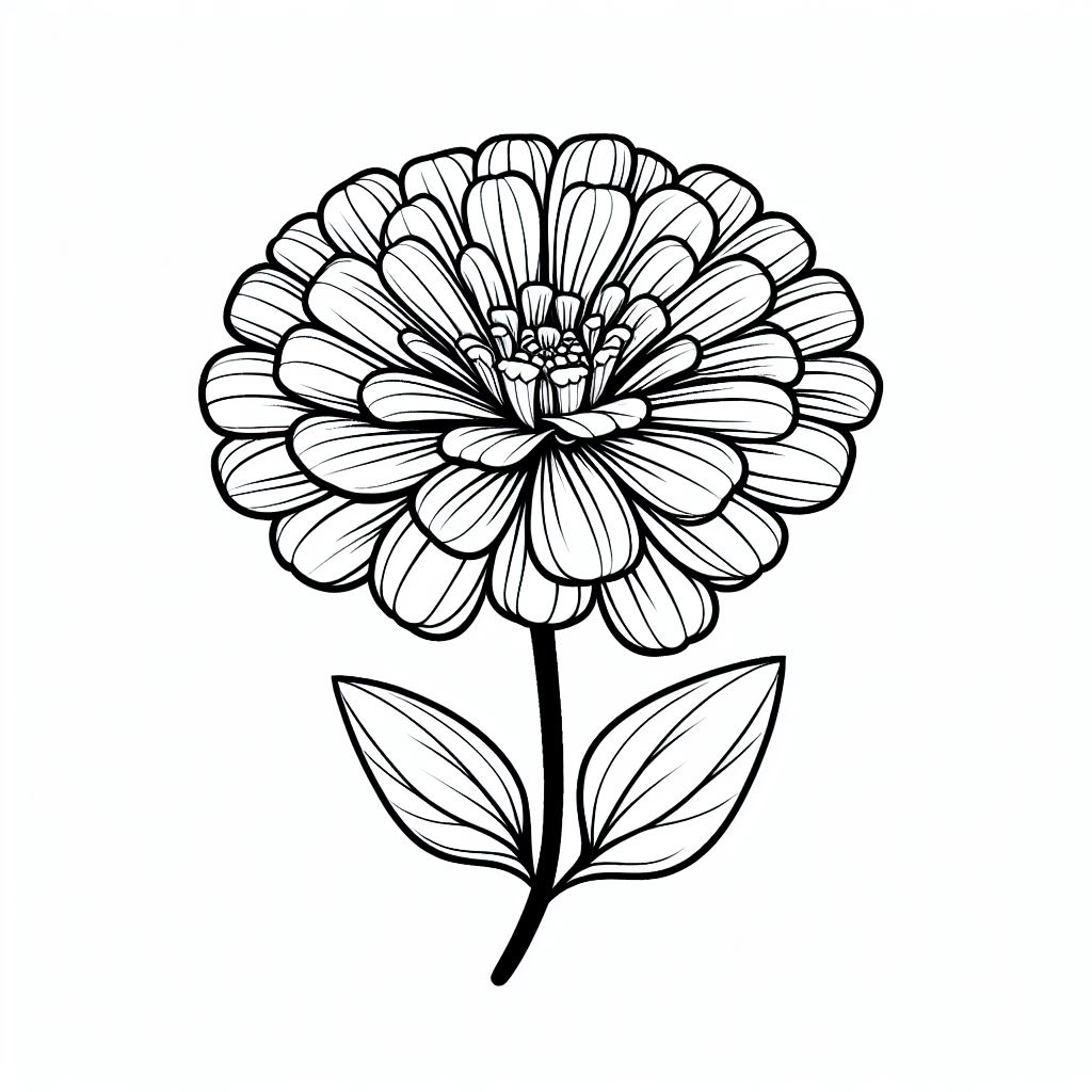 A black and white drawing of a flower 4