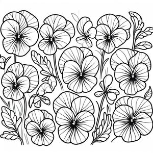 A black and white drawing of flowers 2