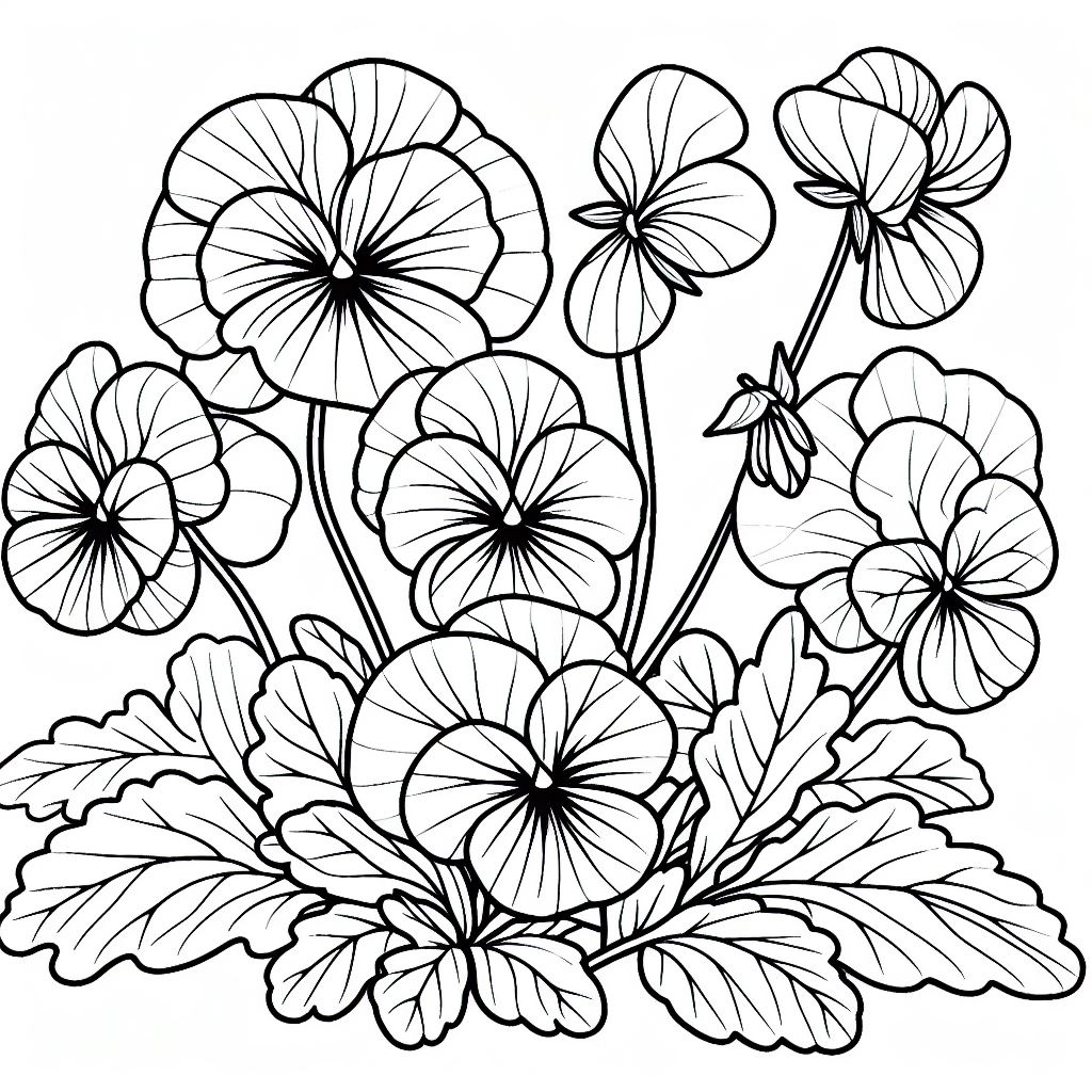 A black and white drawing of flowers 4