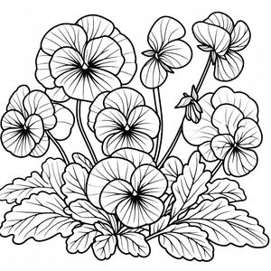 A black and white drawing of flowers 4