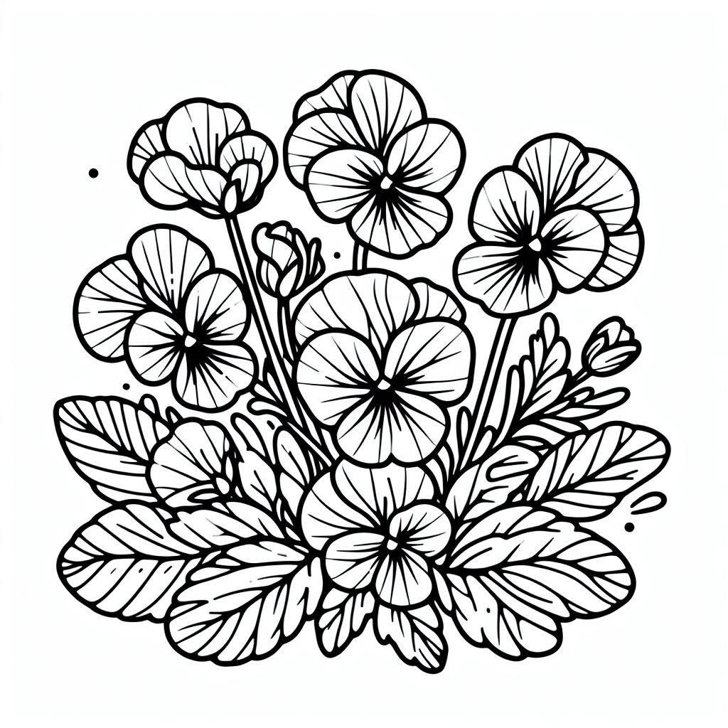 A black and white drawing of flowers