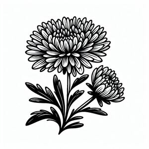 A black and white drawing of a flower 4