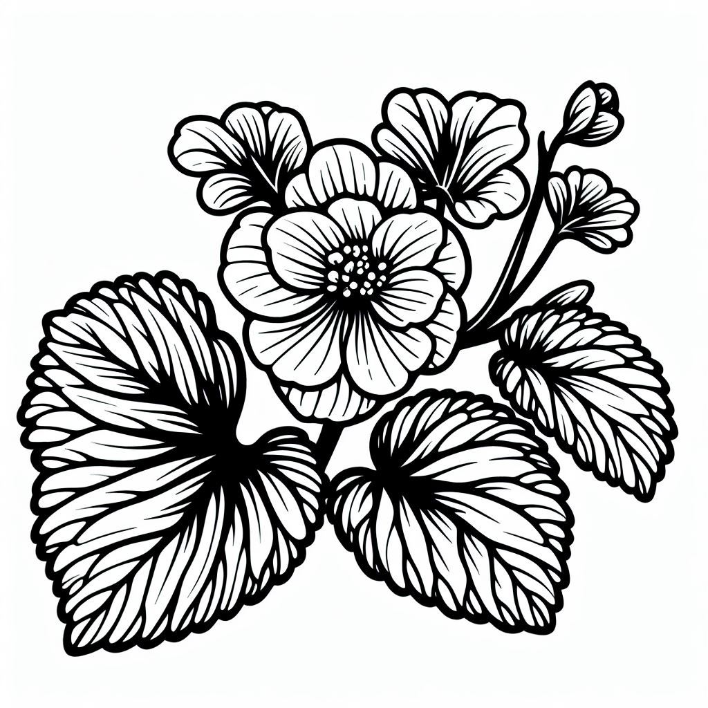 A black and white drawing of flowers 2