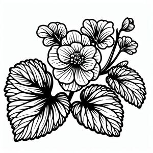 A black and white drawing of flowers 2