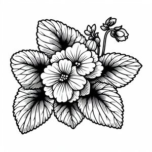 A black and white drawing of flowers 4