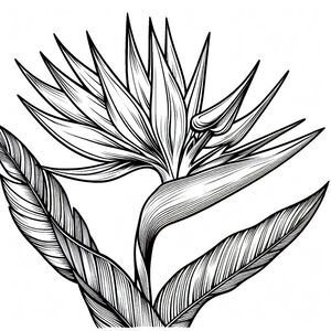 A black and white drawing of a plant 2