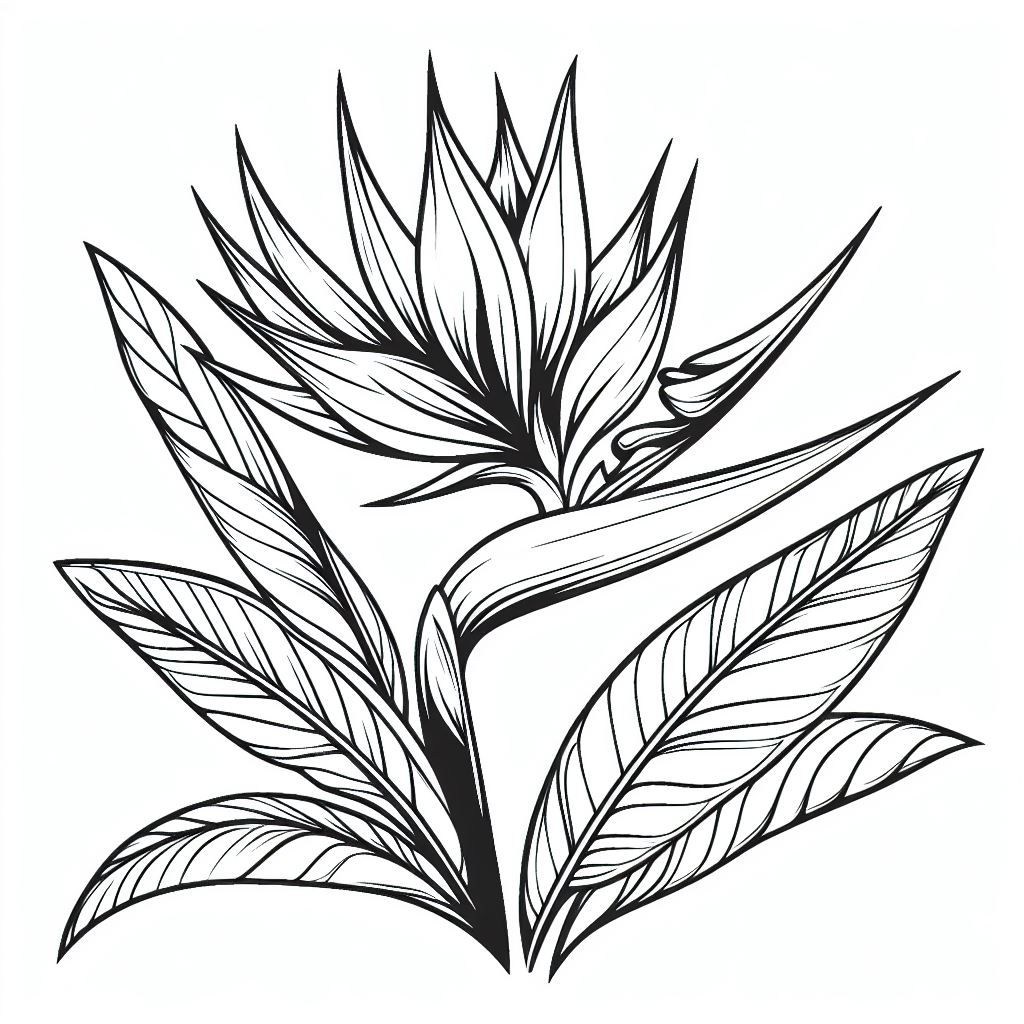 A black and white drawing of a plant 4