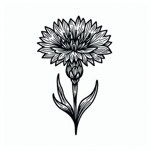 A black and white drawing of a flower 3