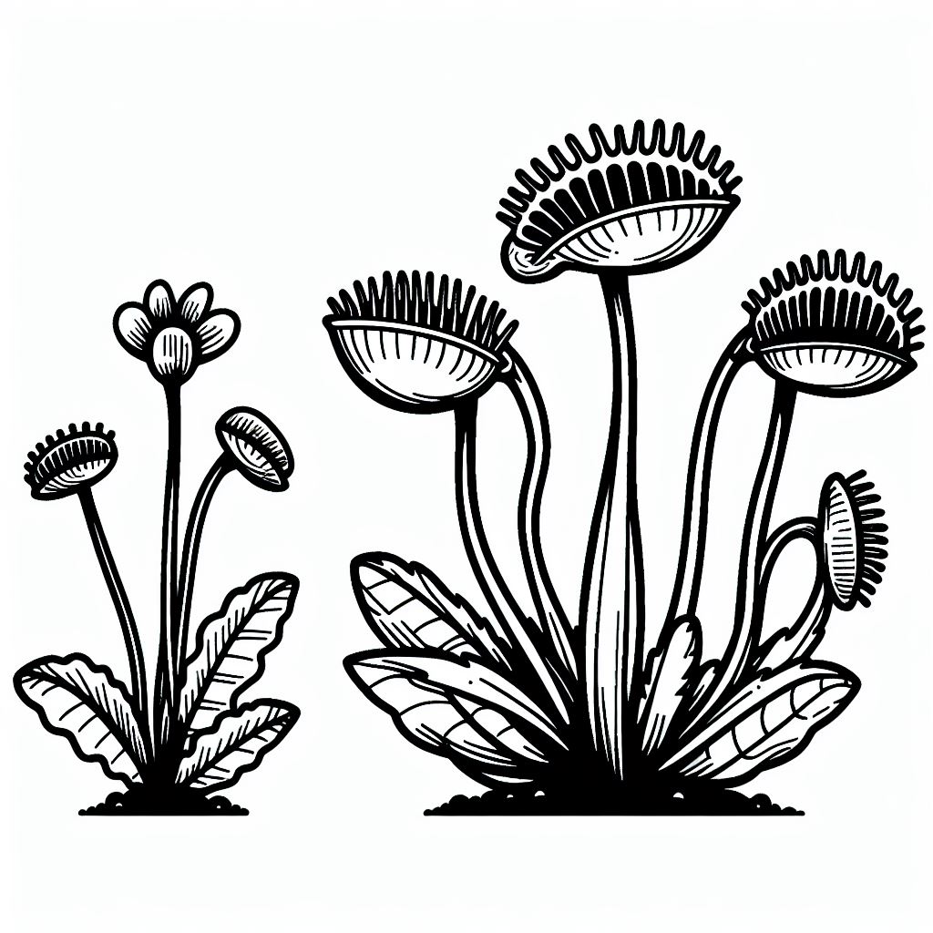 A black and white drawing of flowers