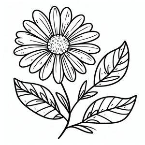 A black and white drawing of a flower 2