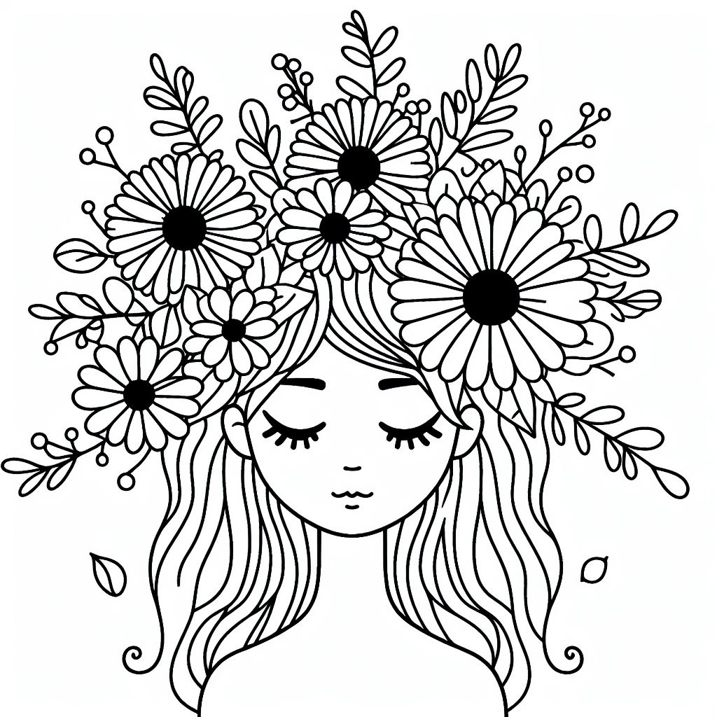 A girl with flowers in her hair 3