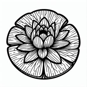 A black and white drawing of a flower