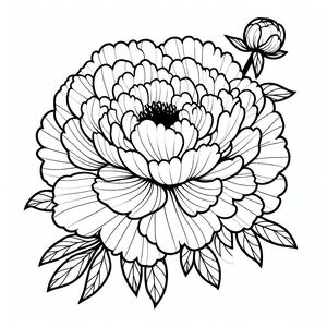 A black and white drawing of a flower 3