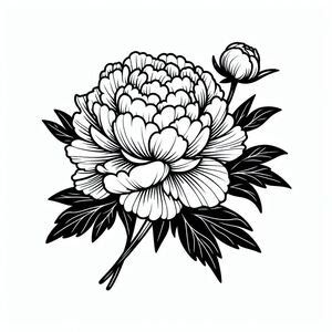 A black and white drawing of a flower 4