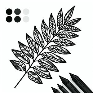 A black and white drawing of a leaf 2