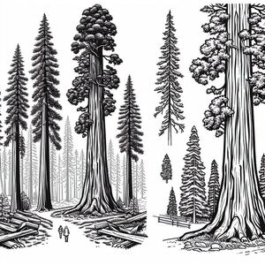 A black and white drawing of a forest 4