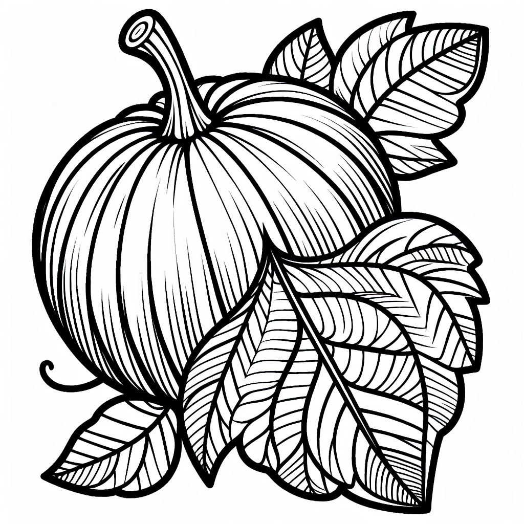 A black and white drawing of a pumpkin 4