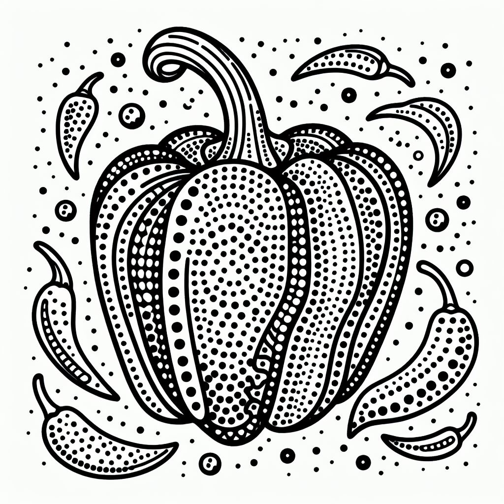 A black and white drawing of a pumpkin 3