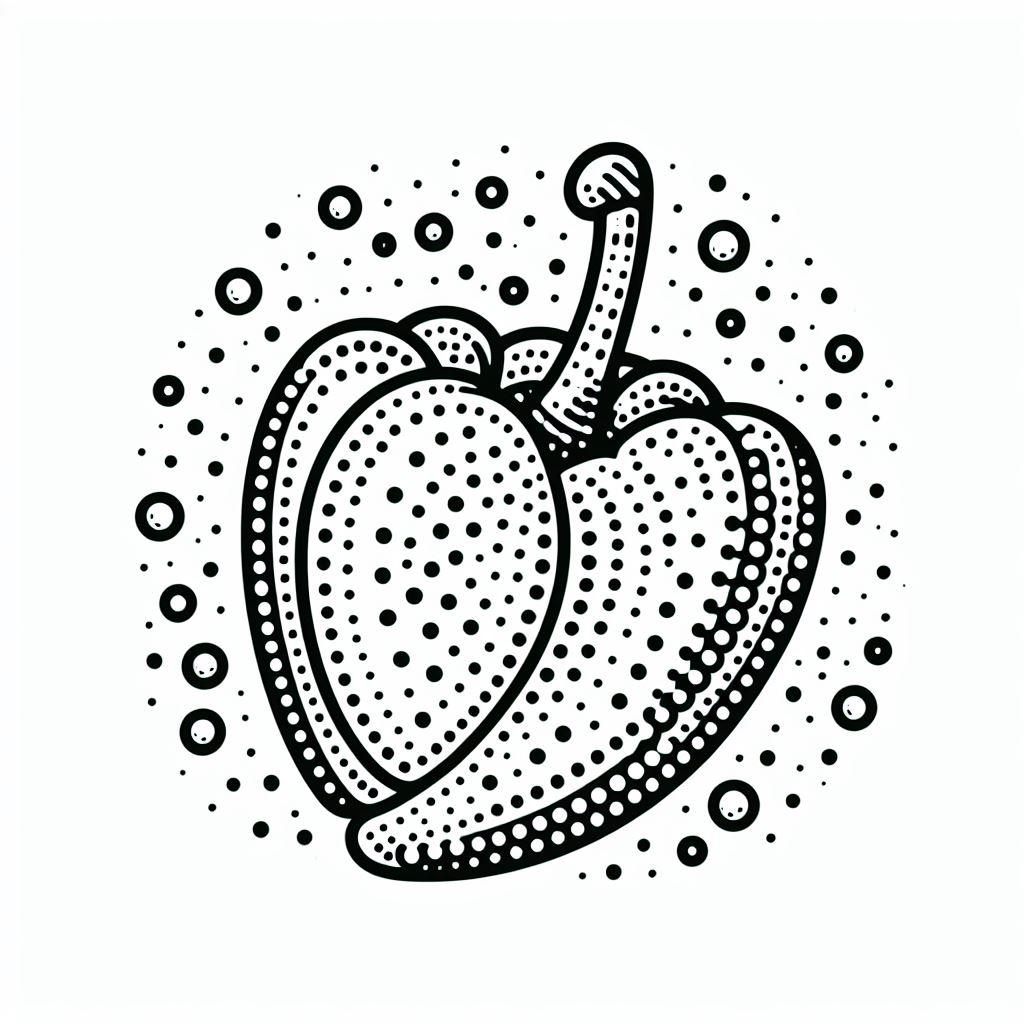 A black and white drawing of an apple