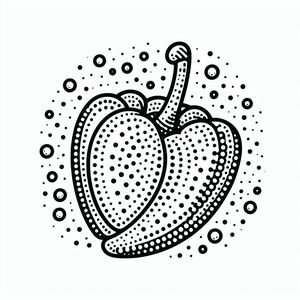 A black and white drawing of an apple