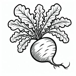 A drawing of a radish on a white background