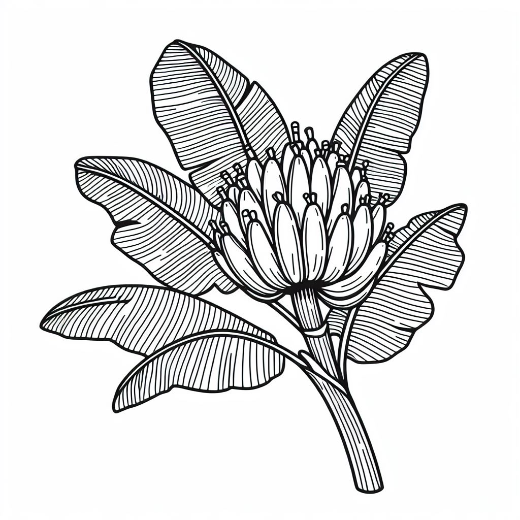 A black and white drawing of a flower