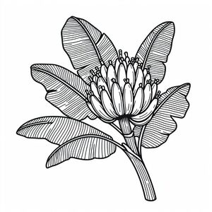 A black and white drawing of a flower