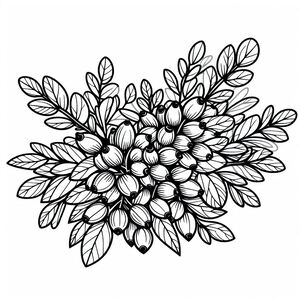 A black and white drawing of a bouquet of flowers