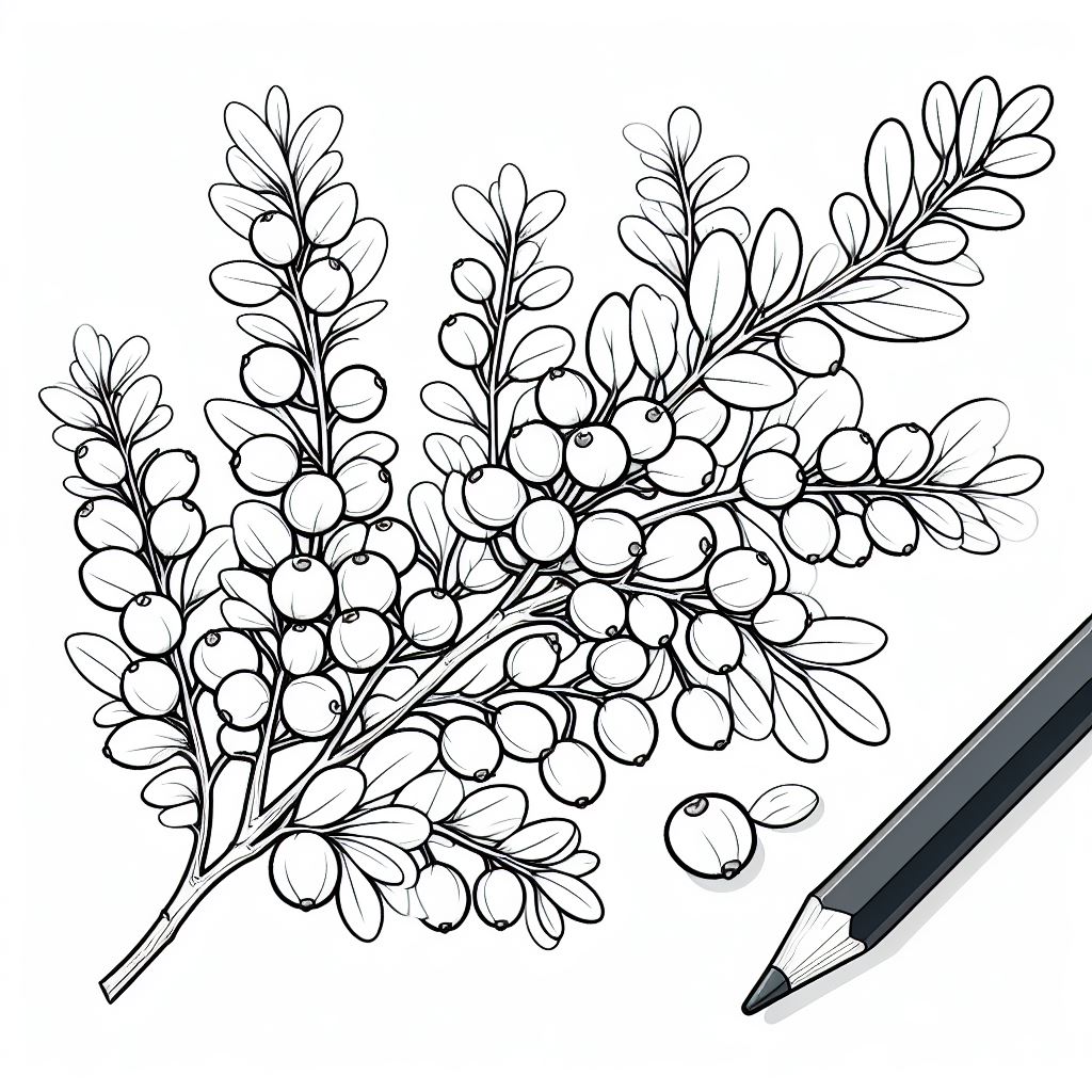 A drawing of a bunch of berries and a pen