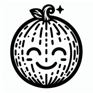 A black and white drawing of a pumpkin 4