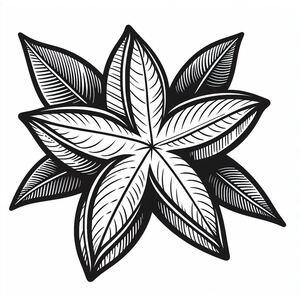 A black and white drawing of a flower 3