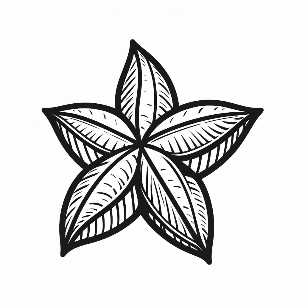 A black and white drawing of a flower