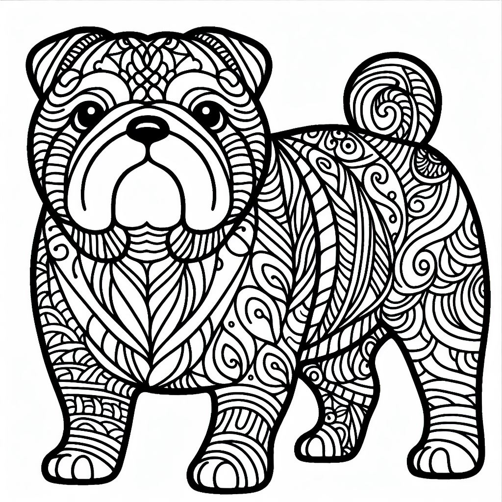 Bulldog Zentangle 2