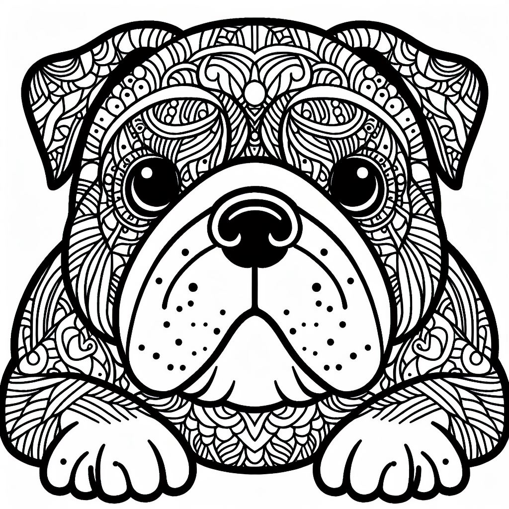 Bulldog Zentangle 4