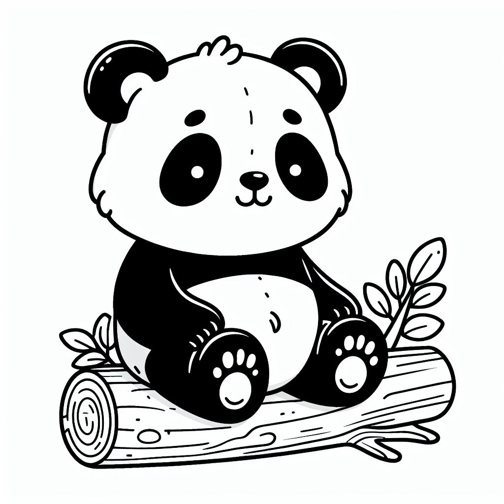 Baby Panda Sits on Tree 3