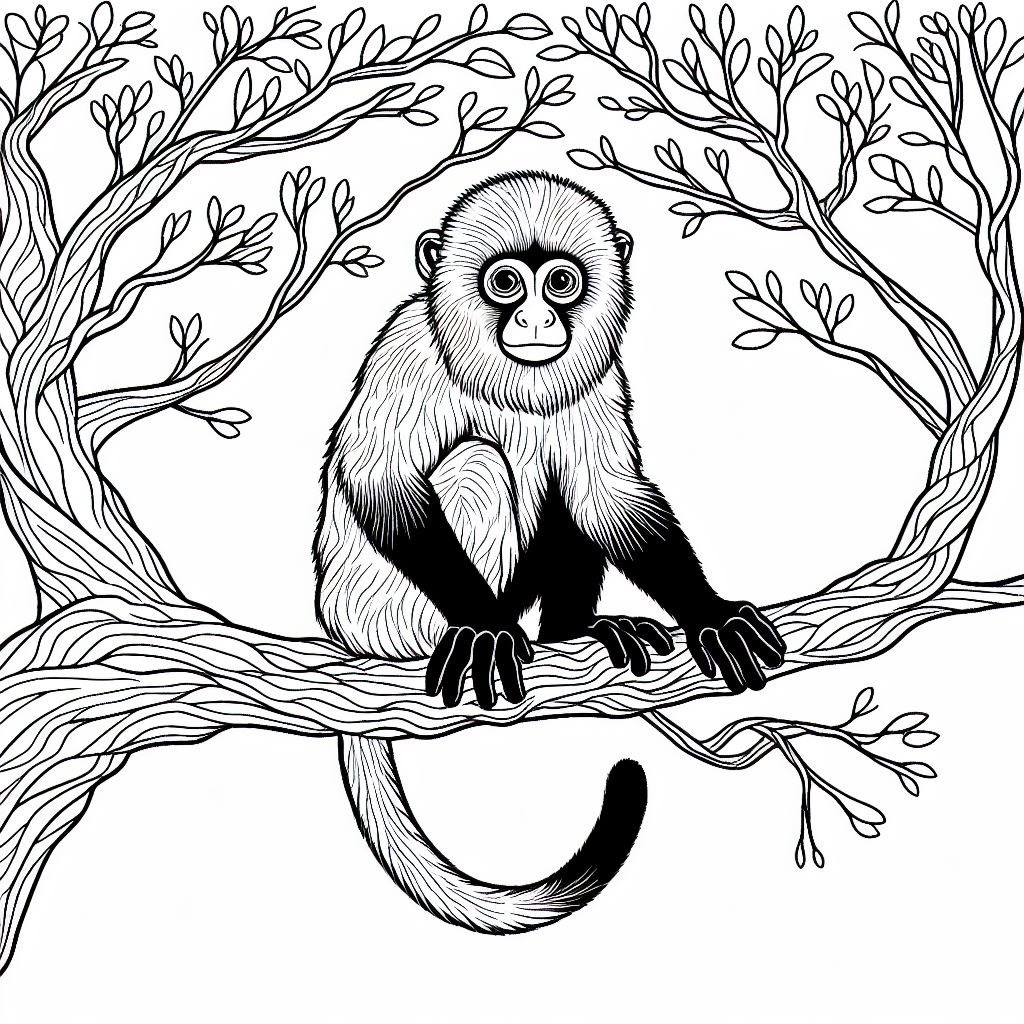 Howler Monkey Sits on Tree 4