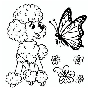 Poodle And Butterfly 1