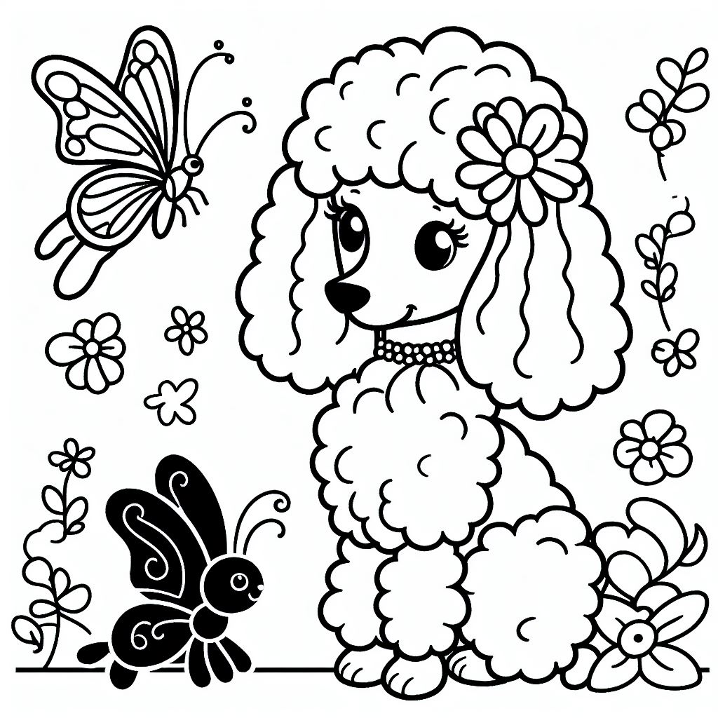 Poodle và bướm 2