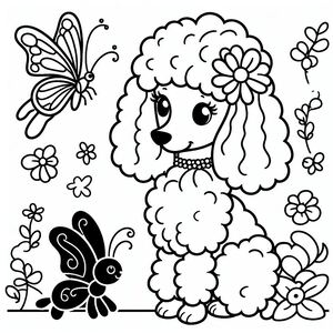 Poodle And Butterfly 2