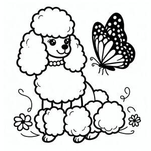 Poodle và bướm 4