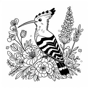 Chim hoopoe Á-Âu trong hoa 3