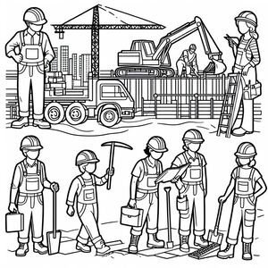 A group of workers at work