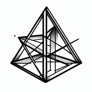 Bản vẽ đen trắng của tam giác 4