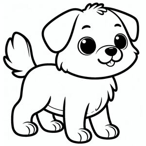 Một chú chó hoạt hình với vẻ mặt buồn bã